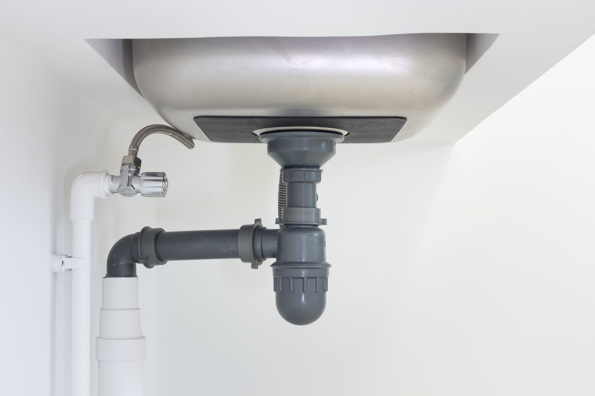 Newly Installed Plumbing Fixtures For Sink